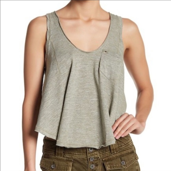 Free People Tops - Free People Stevie Crop Split Back Tank Top
